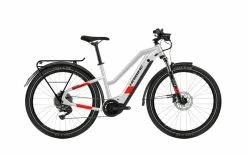 VTC électrique HAIBIKE Trekking 7 Gris/rouge 630Wh Femme - 2021
